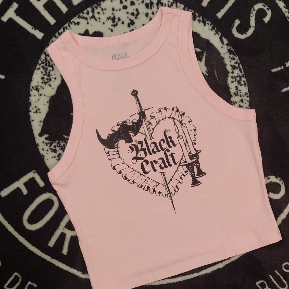 BLACKCRAFT CULT CROPPED TANK XL PINK SLEEVELESS
